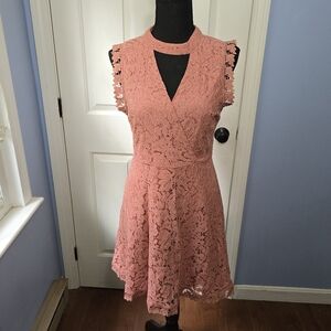Francesca's dusty rose lace dress size medium